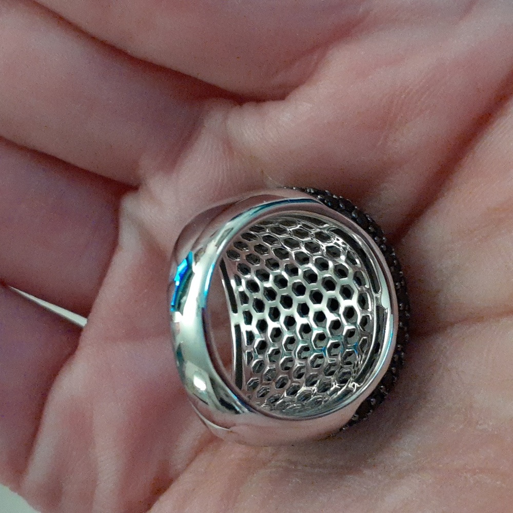 BLACK SPINEL DOME RING - Picture 5 of 7